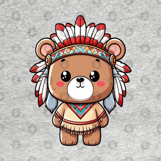 Cute Bear American Indian Kawaii by Teddy Club